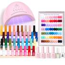Kit de esmaltes de gel para unhas Beetles Mood Mosaic com luz UV 68 unidades Kit de esmaltes de gel para unhas Beetles Mood Mosaic com luz UV 68 unidades