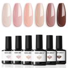 Kit de Esmaltes em Gel - 6 Cores Rosa Nude - Tendência Inverno
