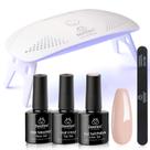 Kit de Esmaltes em Gel Nude com LED/UV - Para Unhas Femininas