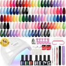 Kit de esmaltes em gel PHOENIXY com luz UV 48 W 36 cores 7 mL