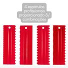 Kit de Espátulas 4pcs Grandes Alisadoras Para Bolo Confeitaria 8 Modelos de Decoração - PREMIUM Kit de Espátulas 4pcs Grandes Alisadoras Para Bolo Confeitaria 8 Modelos de Decoração - PREMIUM