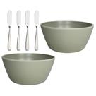 Kit De Espátulas Casal Com Visitas Em Casa 2 Tigelas Verde