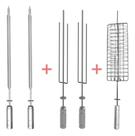 Kit De Espetos Engrenagem 1 Grelha 2 Espada 2 Tridente
