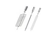 Kit De Espetos Grelha/espada/tridente Inox Para Gira Grill