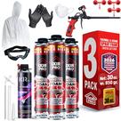 Kit de Espuma de Poliuretano Spray Isolante ixirpro 3x850g Alta Densidade Kit de Espuma de Poliuretano Spray Isolante ixirpro 3x850g Alta Densidade