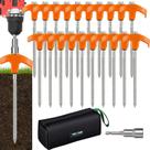 Kit de Estacas para Barraca CHANGX3KB 12 Peças 20 cm Rosqueáveis de Metal Kit de Estacas para Barraca CHANGX3KB 12 Peças 20 cm Rosqueáveis de Metal