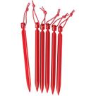 Kit de Estacas para Tienda MSR Groundhog 6 Unidades Mini 15 cm Rojo
