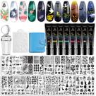 Kit de estampagem de unhas Biutee 15 Nail Art Stamp Plate 8 Gel Polish