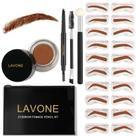 Kit de estêncil para carimbo de sobrancelha LAVONE Brow Stamp Trio Caramel