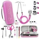 Kit de estojo para estetoscópio Scian, 13 peças com suprimentos para enfermeira rosa