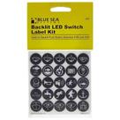 Kit de etiquetas de interruptores Blue Sea Systems 4230 Push Button Black