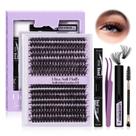 Kit de Extensão de Cílios B&Qaugen Lash Clusters com Pinça 280 Unid de Cílios