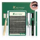 Kit de Extensão de Cílios DIY KEYOU - 144 Unidades - Clusters de Lash Y02