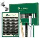 Kit de extensão de cílios DIY KEYOU 144 unidades Kit Lash Clusters Y03
