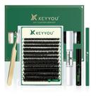 Kit de extensão de cílios DIY KEYYOU Y10 com 144 unidades 8-18MIX Lash Clusters