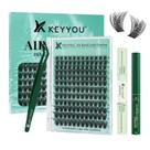 Kit de extensão de cílios KEYYOU Air Touch 144 unidades D Curl w/ Bond