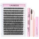 Kit de extensão de cílios LAUBESS Lash Clusters com adesivo e removedor