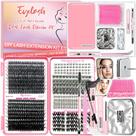 Kit de extensão de cílios Qiveaory DIY Lash 584 unidades com espelho