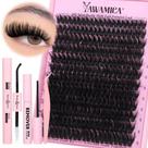 Kit de extensão de cílios Yawamica Fluffy Lash Clusters 12-20mm