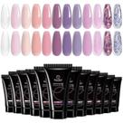Kit de extensão de unhas Beetles Poly Nail Gel com 12 cores