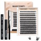 Kit de extensões de cílios Maxcomfi Lash Clusters Natural Curly