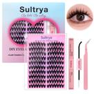 Kit de extensões de cílios Sultrya Lash Clusters 140 unidades C Curl