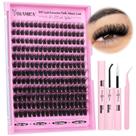Kit de extensões de cílios Yawamica Fluffy Lash Clusters 10-16mm