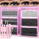 Kit de extensões de cílios YIDUO Lash Clusters com colagem e removedor