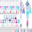 Kit de fabricação de canetas frisáveis Jutom Mermaid com miçangas focais, 12 unidades