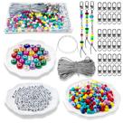 Kit de fabricação de chaveiros AOUXSEEM DIY, crachá com miçangas e gancho giratório