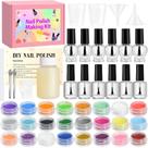 Kit de fabricação de esmaltes JCOOS com 12 frascos e 24 pigmentos