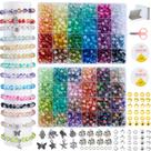 Kit de fabricação de joias com miçangas de vidro REVKI 1300 unidades de 8 mm com acessórios