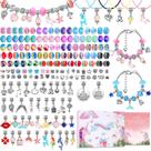 Kit de fabricação de pulseiras Charm Mckanti Unicorn Mermaid 180 unidades