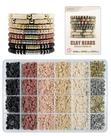 Kit de fabricação de pulseiras ClaBead com 3200 peças de contas de argila e ouro/prata