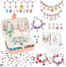 Kit de Fabricação de Pulseiras com Berloques YJK para Meninas de 5 a 12 Anos com Caixa