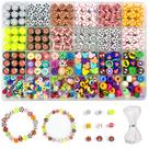 Kit de fabricação de pulseiras de argila de polímero, 1000 unidades com 24 estilos