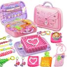 Kit de Fabricação de Pulseiras Souroyea Conjunto de Tear Rosa 6 em 1