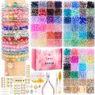 Kit de fabricação de pulseiras UFU, contas de vidro de 8 mm, mais de 1540 unidades, 62 cores Kit de fabricação de pulseiras UFU, contas de vidro de 8 mm, mais de 1540 unidades, 62 cores