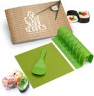 Kit de fabricação de sushi, modelo em rolo, conjunto de tapetes de silicone para sushi, 24x24cm