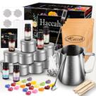 Kit de Fabricação de Velas Haccah DIY com Cera, Aromas, Corantes e Latas
