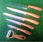 Kit de faca 6 peças marrom