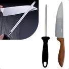 Kit De Facas E Afiador Aço Inox Para Churrasco 2 Peças Completo Linha Premium