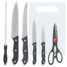Kit de Facas Para Cozinha Com Tábua 7 Peças Lívon Kit de Facas Para Cozinha Com Tábua 7 Peças Lívon