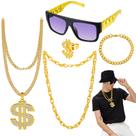 Kit de fantasias Hysagtek 80s 90s Hip Hop para mulheres e homens com acessórios