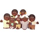 Kit de fantoches família negra com 7 peças - simque - 445