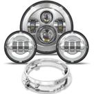 Kit de faróis LED e luzes de passagem de neblina TRUCKMALL 7" para Harley