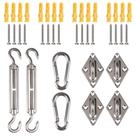 Kit De Ferragens Para Toldo De Sol Em Aço Inoxidável 304 Com 24 Peças Para Instalação De Coberturas Kit De Ferragens Para Toldo De Sol Em Aço Inoxidável 304 Com 24 Peças Para Instalação De Coberturas
