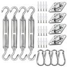 Kit de Ferragens para Vela de Sombra YOFIT 44 Peças em Aço Inoxidável 304 Kit de Ferragens para Vela de Sombra YOFIT 44 Peças em Aço Inoxidável 304