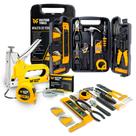 Kit de Ferramentas 129 Peças FST129 e Grampeador Tapeceiro Alta Pressão Maleta 500 Grampos Fasterr