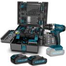 Kit de ferramentas com furadeira sem fio de 21V Sundpey 255 unidades com gaveta